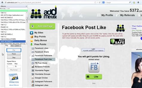 Addmefast Imacros Script Free Facebook Post Like Youtube