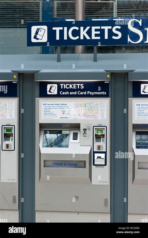 Automatic Ticket Machine At Waterloo Station London Stock Photo Alamy