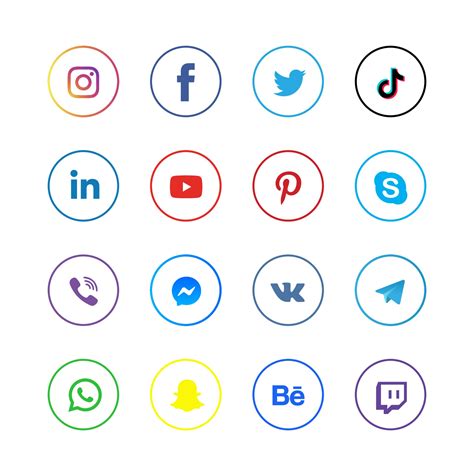 Minimal Social Media Icons Vector Art Icons And Graphics For Free