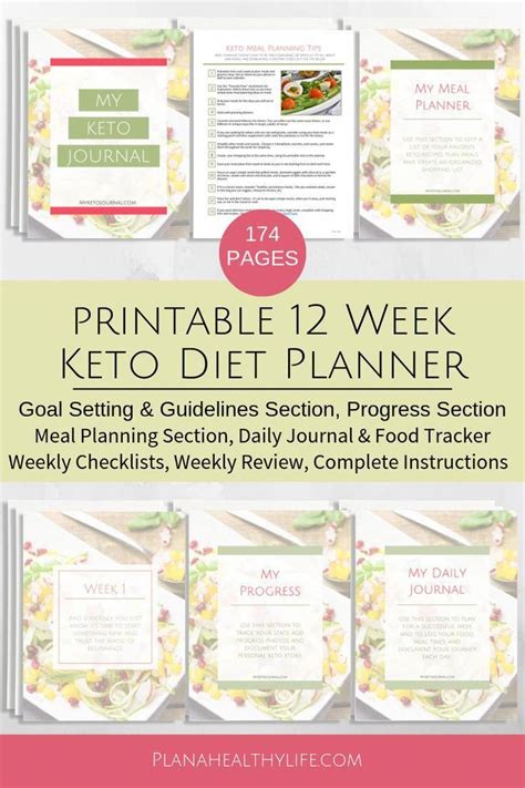 Printable 12 Week Keto Diet Journal With Food Log And Meal Planner