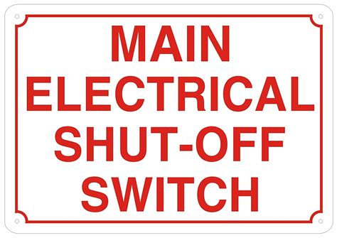 Main Electrical Shut Off Switch Sign