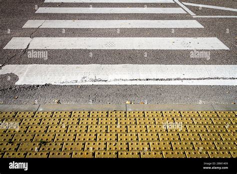 Textured Walkway For Blind People Yellow Tactile Paving For The