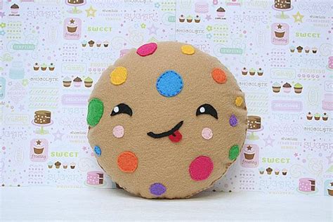 Cookie Pillow Home Decor Felt Machine Washable By Thecrystaltree Food