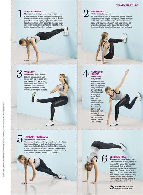 Wall Workout In Self Mag September 15 Beginner Pilates Workout