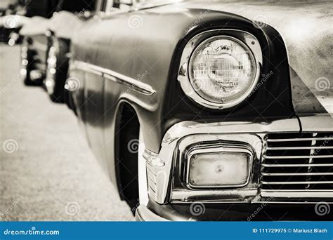 Classic Car Headlight Close Up Stock Image Image Of Transportation