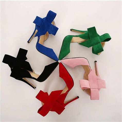 Plus Size Shoes Women Big Bow Tie Pumps 2016 Butterfly Pointed Stiletto Shoes Woman High Heels