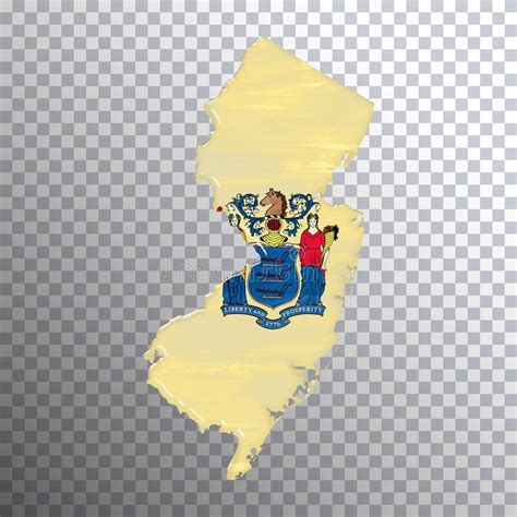 Nova Bandeira De Jersey E Mapear Fundo Transparente Ilustração Stock