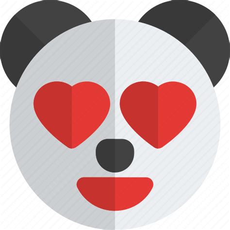 Panda Heart Eyes Emoticons Animal Icon Download On Iconfinder