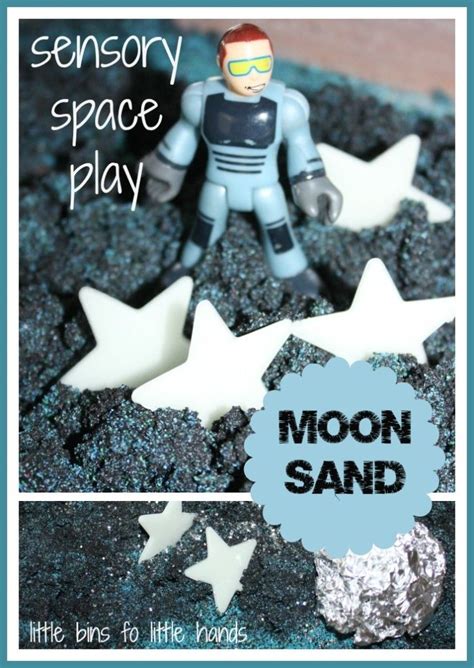 This moon space sensory bin is perfect for your toddler and preschool space theme. Moon Sand Space Sensory Play Recipe for Kids | Tactile ...