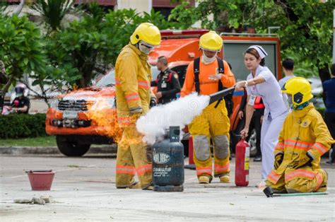 Thailand July 30 2019 Peoples Preparedness For Fire Drill And