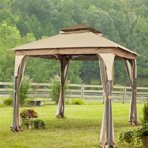 Relax in the shade and save big on our selection of gazebos that are sure to help you enjoy your backyard. 8-Ft x 8-Ft Steel Frame Gazebo w/Beige Brown Canopy and ...