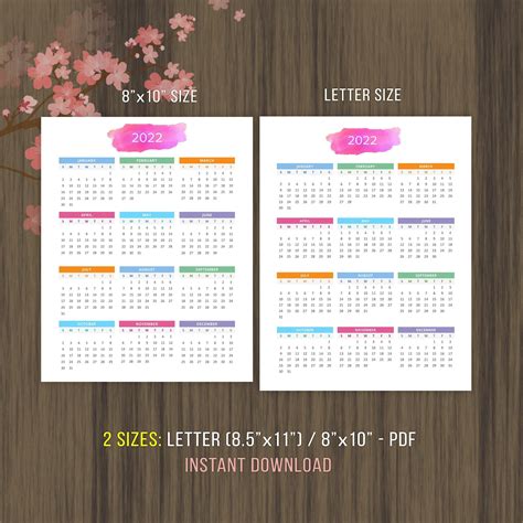 Planner Printable Calendar 2022 2023 Desktop Calendar Wall Etsy Sweden