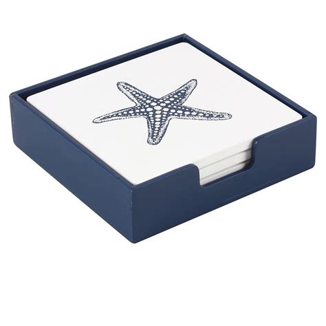 Set Of 4 Coastal Charm Seashell Coaster Set