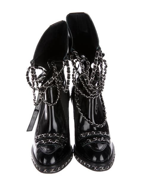 Chanel Chain Link Mid Calf Boots Shoes CHA194379 The RealReal