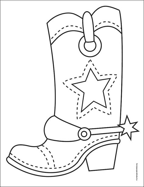 Cowboy Boots Coloring Pages To Print