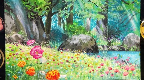 Gouache Painting Ghibli Background The Secret World Of