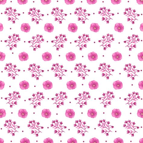 Beautiful Pink Flowers Pattern Illustration Pink Background Pink