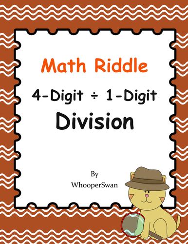 Math Riddle 4 Digit ÷ 1 Digit Division Teaching Resources