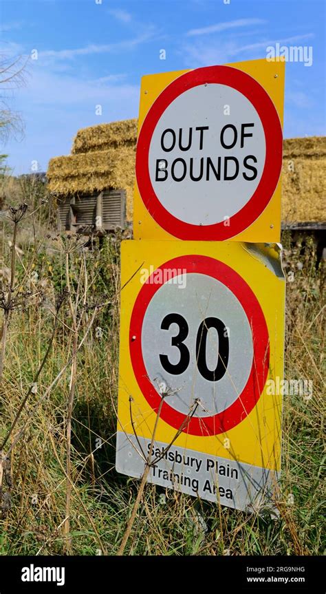 Signs On The Salisbury Plain Training Area Wiltshire Stock Photo Alamy