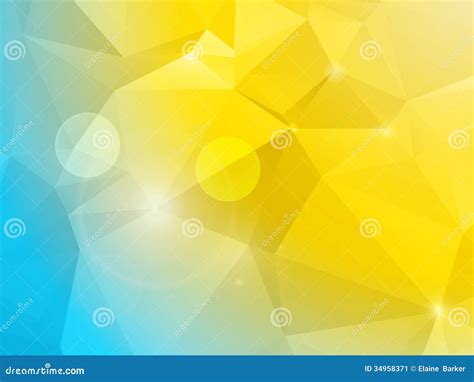 Abstract Blue And Yellow Polygon Mosaic Background Stock Vector