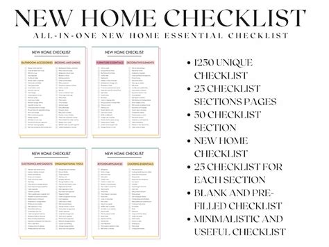 New Home Essentials Checklist New Home Checklist Home Etsy