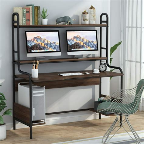 Tribesigns 55 Inch Computer Desk With Hutch And Shelf Home Office Desk
