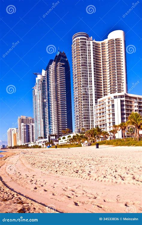 Beach At Sunny Islands Miami Early Editorial Photo Image Of America