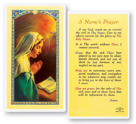 Nurses Prayer 01 6063 Tonini Church Supply