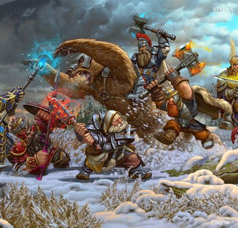 Artstation Battle Of The Dwarves Stepan Gilev Fantasy Artwork