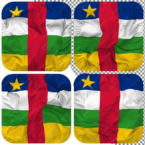 bandera de la república centroafricana forma de escudero aislada diferentes estilos de