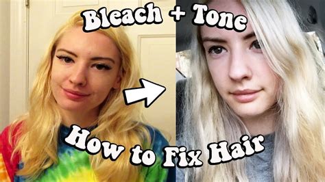 How To Fix Yellow Hair Bleach Tone With Wella T18 Youtube