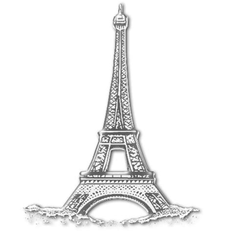 Popular european landmark from paris. black and white eiffel tower clip art | Sylvie Guillems