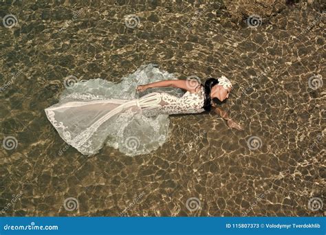 Girl Lying In Sea Water Stock Image Image Of Concept 115807373