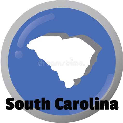 South Carolina State Map Vector Illustration Decorative Design Stock