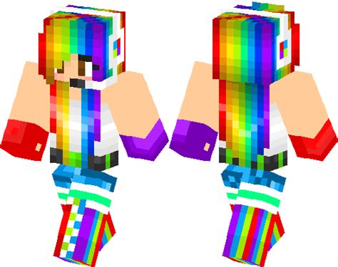 Rainbow Gamer Girl Minecraft Skin Minecraft Hub