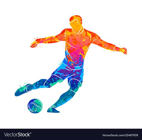 Abstract Professional Soccer Player Quick Shooting