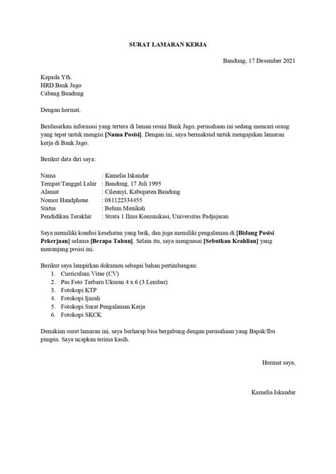 Penulisan Alamat Yang Benar Dalam Pembuatan Surat Lamaran Pekerjaan