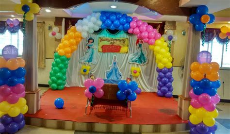 Rainbow Colors Princess Balloon Decoration Bangalore Catering