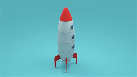 3d Model Low Poly Rocket Cartoon Spaceship Vr Ar Low Poly Cgtrader