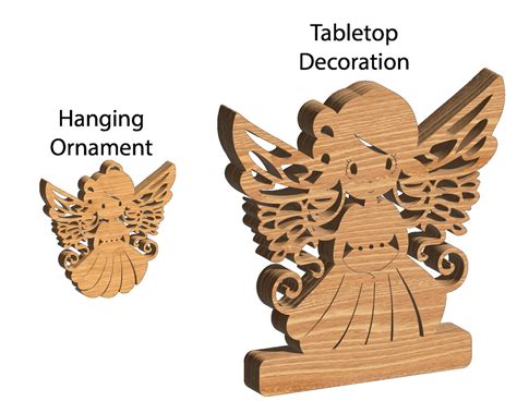 Two Christmas Angel Scroll Saw Patterns Etsy