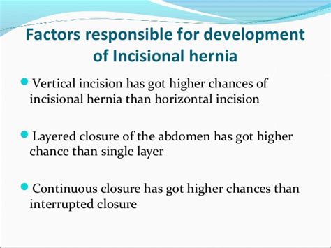 Types Investigation Complication And Treatment Of Incisional Hernia