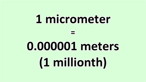 Convert Micrometer To Meter Excelnotes