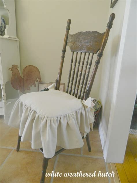 5 out of 5 stars. White Weathered Hutch: Country Chic Ruffled Drop Cloth Chair Cushions