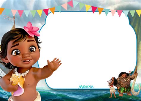moana birthday invitation template  printable