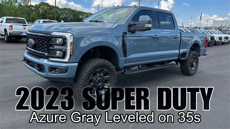 2023 Ford F 250 Lariat Azure Gray Leveled On 35s Covert Edition Youtube