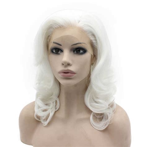 Extra Long White Wig Lace Front Wavy Cosplay Synthetic Wig