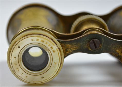 Antique Lemaire Fi Paris Brass Opera Glasses With Mother Of Pearl Eye Pieces
