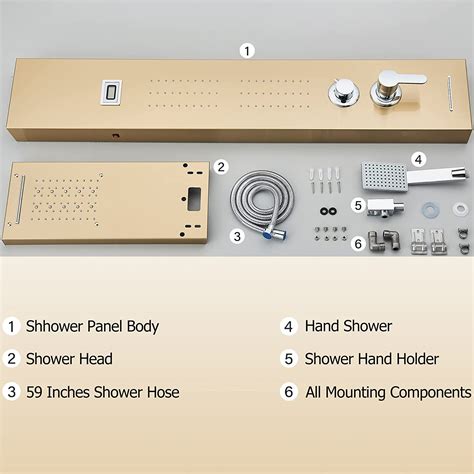 Buy Fcoteeu Shower Panel System Shower Tower With Temperature Display