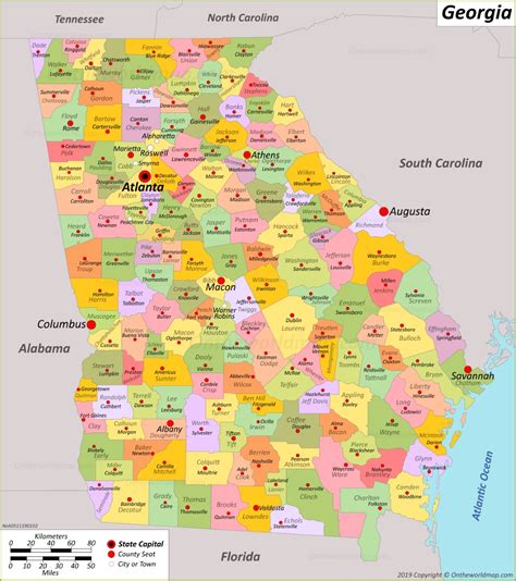 Georgia Regions Map Printable