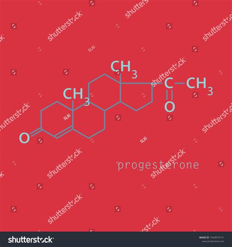Progesterone Molecule Structure Biochemistry Gynecology Field Stock